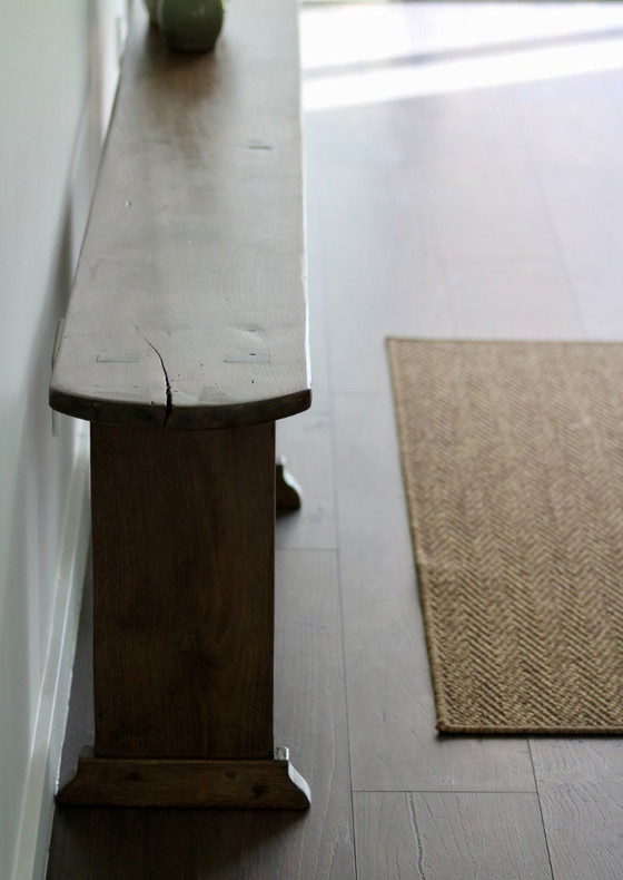 Image 1 of Banco de granja antiguo en roble macizo