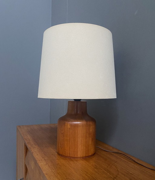 Teak table lamp by Kirk Copenhagen Denmark 1970s
