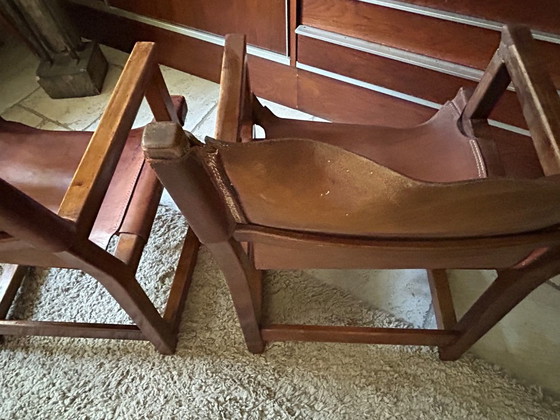 Pair of Paco Muños armchairs, Darro edition, Razzia model, 1959 – Leather (photo 9 of 11)