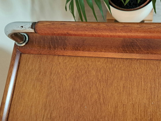 Serveerwagen in Thonet-stijl uit het midden van de 20e eeuw – Teak en chroom, designklassieker uit de jaren (photo 11 of 13)