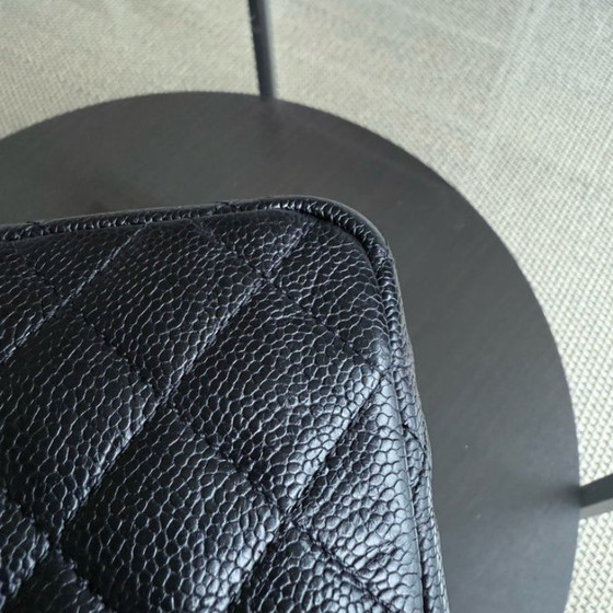 Image 1 of Chanel Seasonal Two-Tone Flap - Caviar 28CM Quilted Black Gold Hardware Series 21