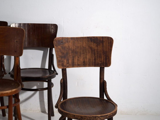 Sedie da pranzo antiche in legno curvato (c.1920). Set di 4 pezzi #6 (photo 13 of 27)