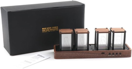 ClocTeck Nixie klok, Digitale wekker, digitale led-wekker,12/24 uur, Ondersteunt netwerk pareneen, retro cadeau om je bureau en