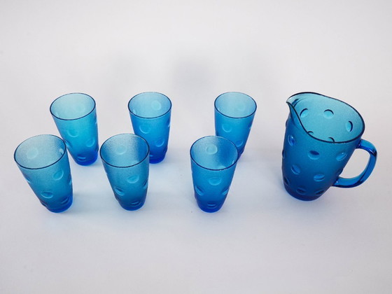 Image 1 of Set van glas en kan, Italiaans design, jaren 70, gemaakt in Italië.