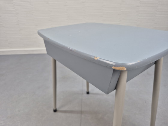 Vintage Bedside Table/Side Table with Drawer, 1950s. – Metal, Wood (photo 11 of 13)