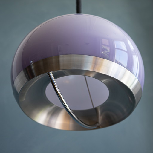 Lampe pendante champignon de l'ère spatiale de couleur lilas