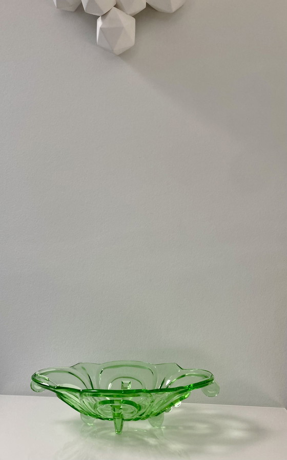 Image 1 of Grüne Art-Deco-Schale (1935), Modell Irene von Walther & Sohne