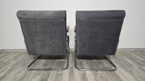 Image 1 of Bauhaus-Chromsessel S411 von Willem Hendrik Gispen für Mücke Melder, 2 Exemplare