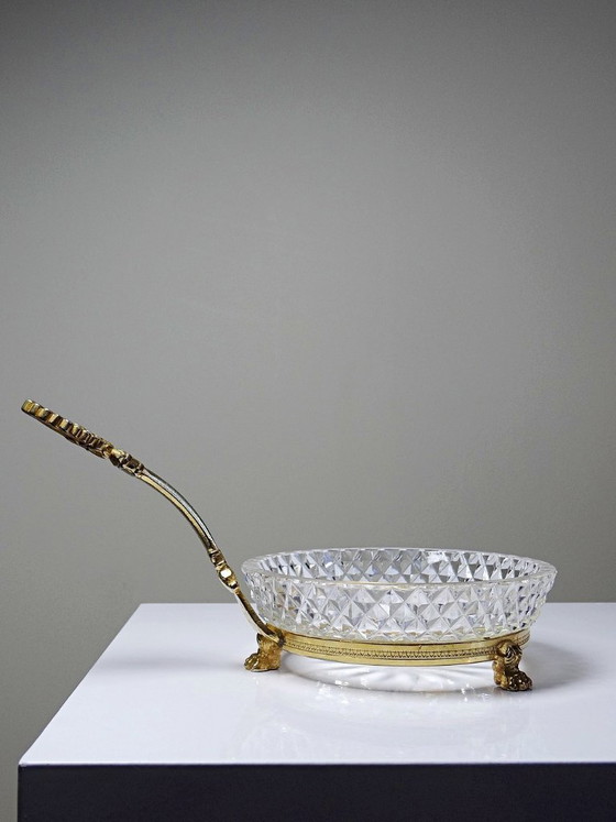Image 1 of Sèvres crystal trinket tray, designed by L. Seiler, with an antique gilt mount
