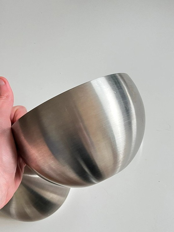 Image 1 of Vintage Ice Bucket Bowling Ball Chrome - 70's