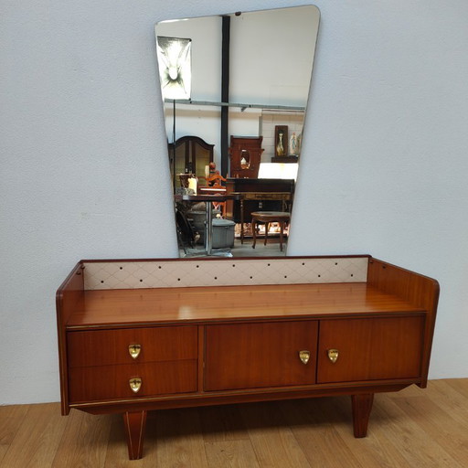 Meuble de rangement vintage milieu du siècle, coiffeuse, buffet, meuble TV bas
