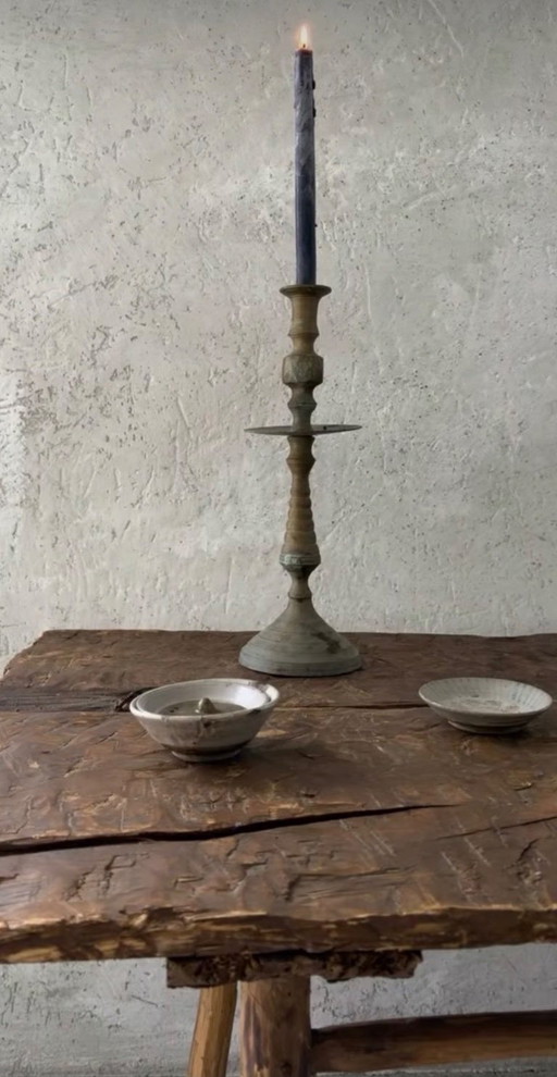 Zwaar koperen Handegemaakte Marokkaanse Kandelaar Bohemian Marrakech 