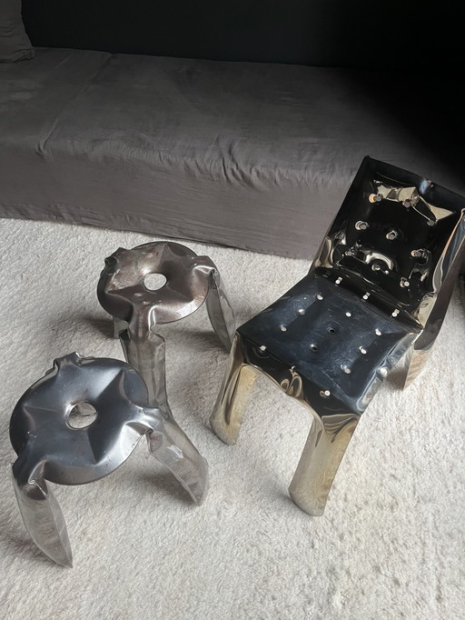 Chippensteel chair + 2 stools