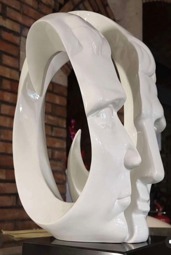 Image 1 of Buste de tête moderne, statue, environnement glamour, sculpture de tête d'homme blanc