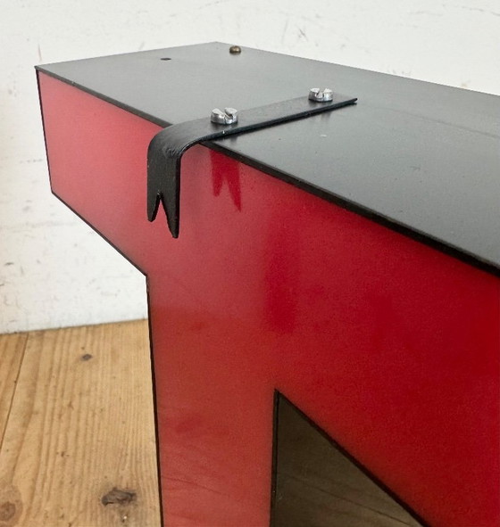 Image 1 of Vintage Red Illuminated Letter T , 1970s