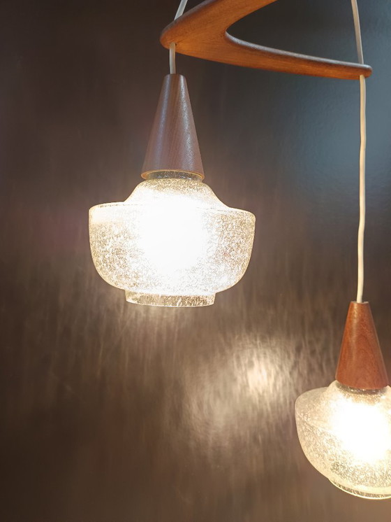 Image 1 of Scandinavische Vintage hanglamp Teakhout