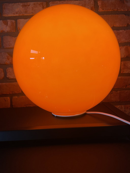 space age oranje bol lamp 'Mars' van Wofi Leuchten