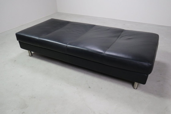 Image 1 of Divano/letto Zanotta "Europa" in pelle nera, Italia 1988