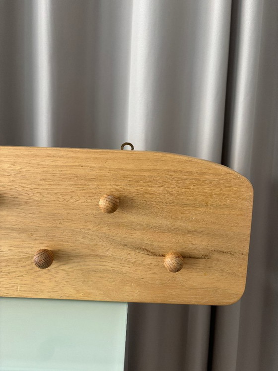 Vintage Solid Wood Wall-Mounted Coat Rack – 7 Pegs – Artisan (photo 4 of 11)
