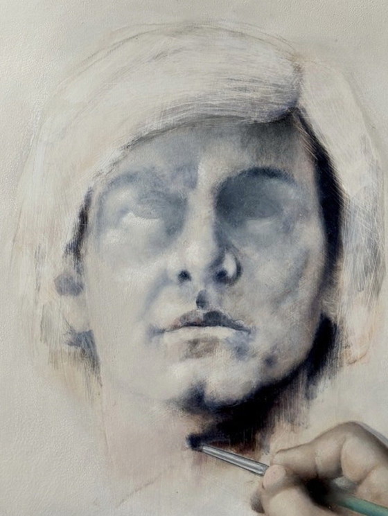 Image 1 of Nicolas Binsfeld - Magnificent portrait of Andy Warhol from 1982 