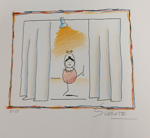 Schlote, Wilhelm - Ballerina in de spotlight - Giclee - met de hand gesigneerd
