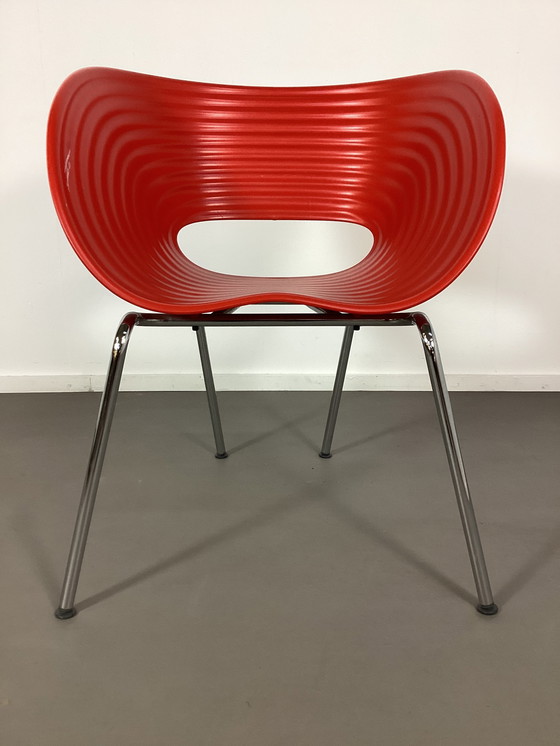 Image 1 of 5 sedie di design impilabili degli anni Novanta, in poliestere cromato