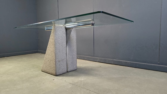 Image 1 of Concrete dining table by Giovanni Offredi for Saporiti 1970s