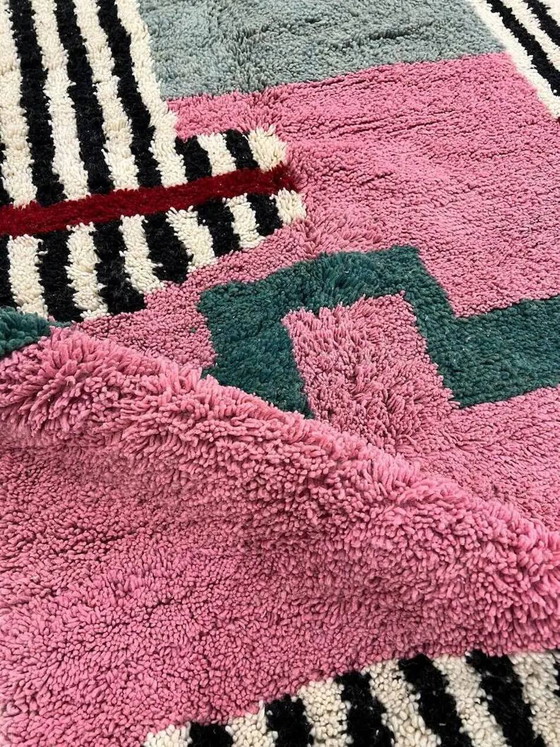 Handwoven rug 100x200 cm, wool, multicoloured, Morocco – Rugs & carpets, Art Deco (photo 7 of 9)