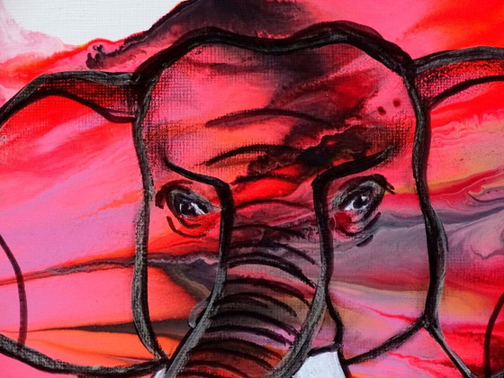 Elephant 1 Pink – Paintings & Drawings, Paper (photo 3 of 5)
