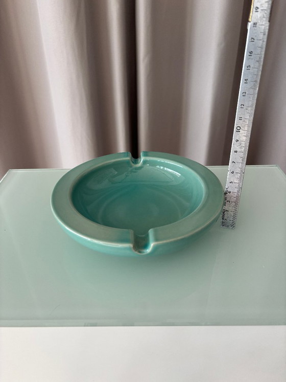 Posacenere Vintage in Ceramica d'Arte – Smalto Verde Acqua / Celadon – Anni '70 – Regali (photo 4 of 7)