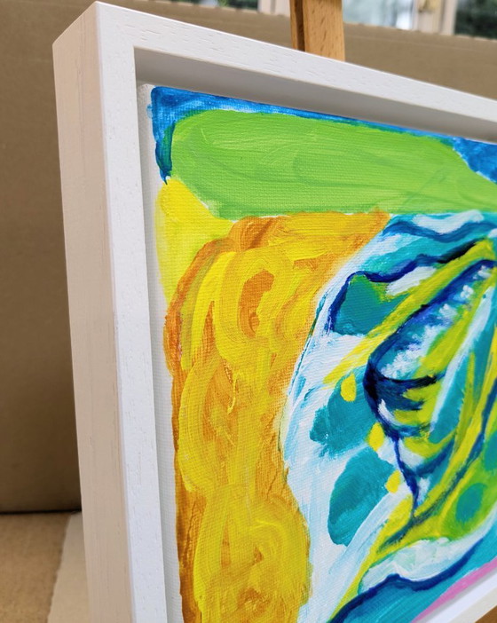 Image 1 of ST IVES PORTHMEOR BEACH 3 ACRYLIC PAINTING SEASCAPE CANVAS NIGEL WATERS FRAMED