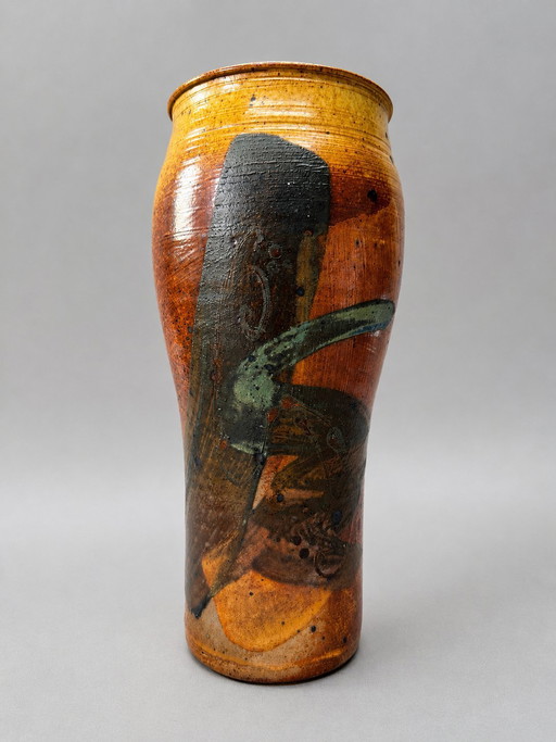 Hans de Jong studio ceramics vase – Dutch art ceramics 1960s/70s