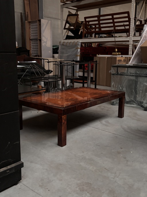 Tavolino da caffè in legno di radica, Francia, anni '70