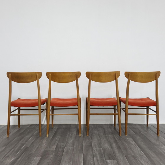 Image 1 of Set Da Pranzo 4 Sedie Design Scandinavo Anni "60 Design Modernariato