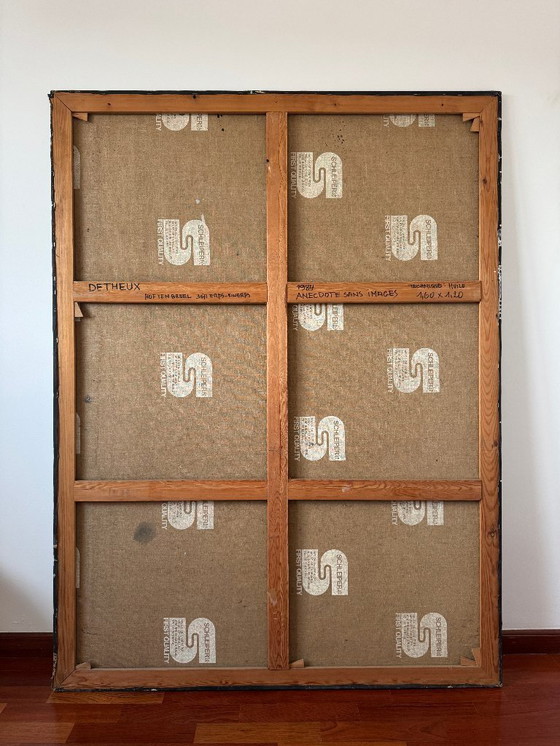 Image 1 of Robert Detheux (1932-2010) Immense painting on canvas from 1984 "Anecdotes without images" 160cm x 120cm