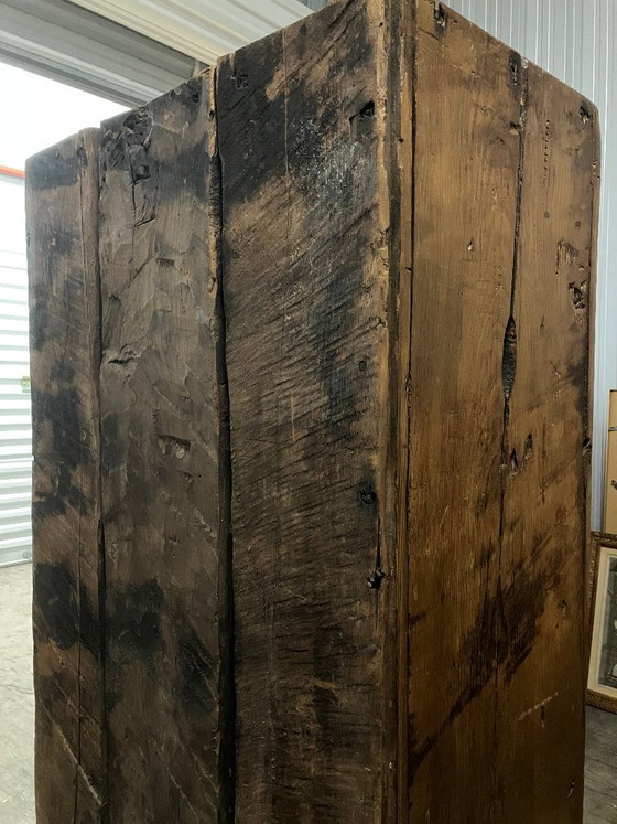 Antique wooden cabinet with metal fittings – Iron (photo 10 of 11)