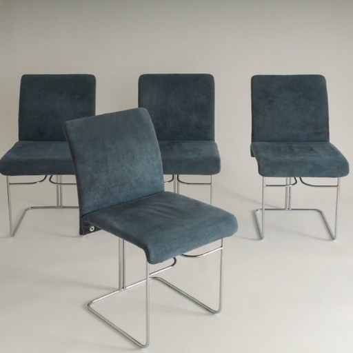 Set of 4 dining chairs by Ernesto Radaelli for Saporiti