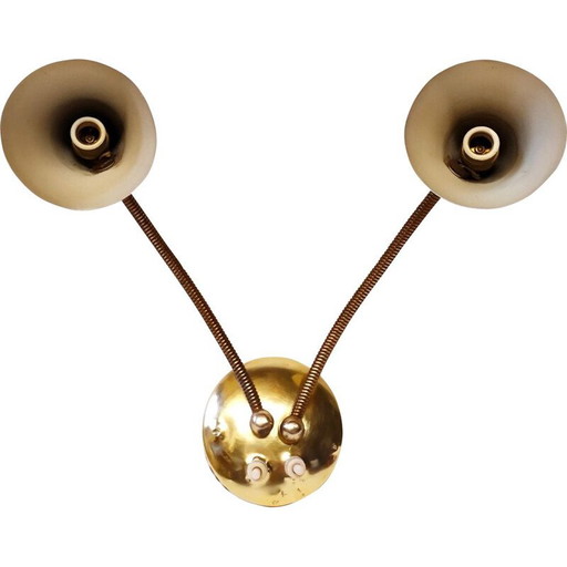 Aplique de pared italiano vintage beige, años 50