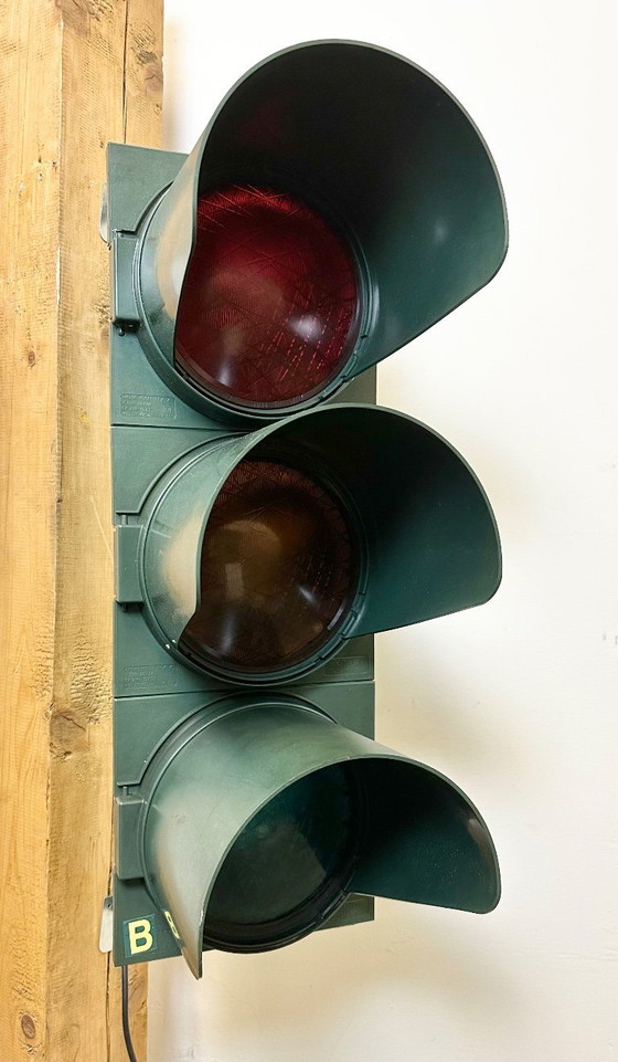 Image 1 of Vintage groene Italiaanse verkeerslichten, jaren 80