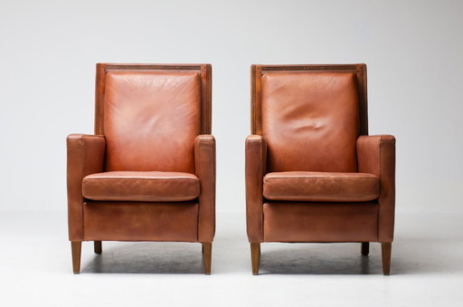 Coppia di poltrone ispirate all'Art Déco, realizzate nei Paesi Bassi.