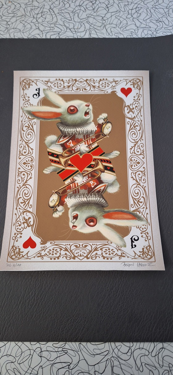Image 1 of Signierter und nummerierter Kunstdruck von Benjamin Lacombe; Alice, das weiße Kaninchen