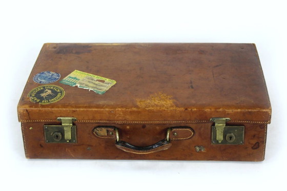 Valise en cuir pour participant aux Jeux olympiques de Berlin, par Alfred Lerbletier, années 1930 (photo 21 of 21)