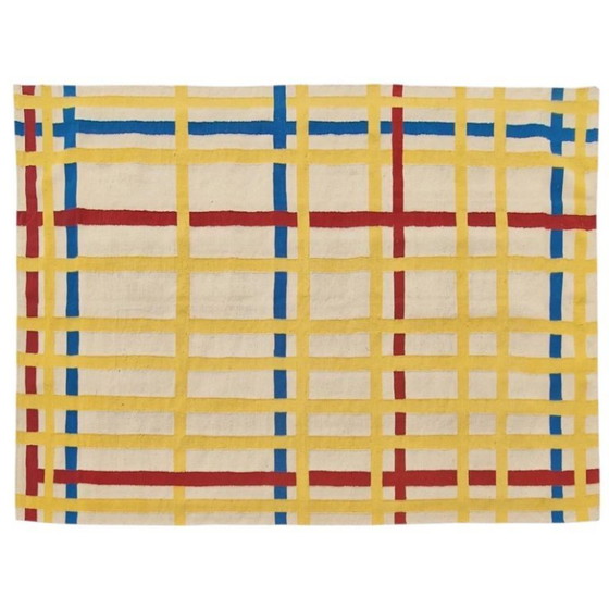 Tapisserie tissée à la main Piet Mondrian New York City | Laine | 254 × 169 cm (100 × 67 po) – Wool (photo 3 of 9)