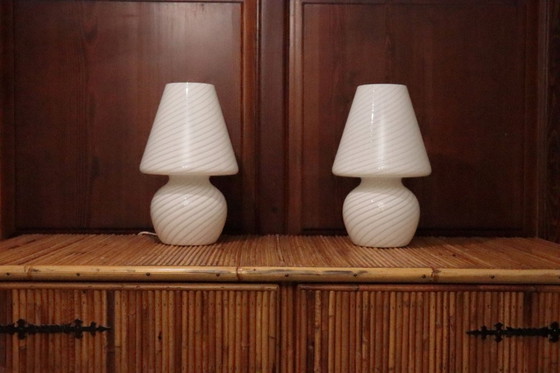 Image 1 of Paar Italiaanse Murano-lampen