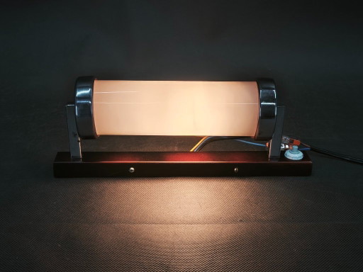 1930s Bauhaus Chrome and Opaline Glass Wall Light, Czechoslovakia