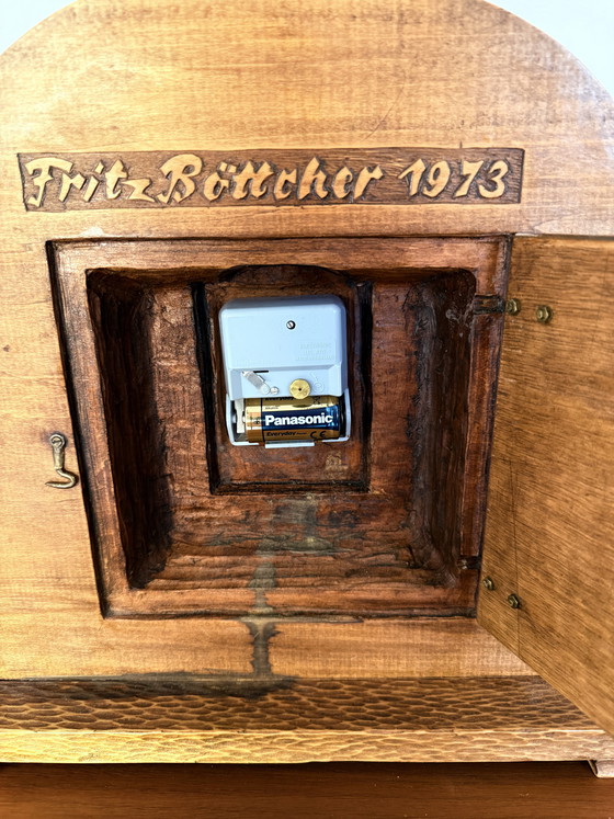 Image 1 of Orologio a pendolo vintage in rovere, Art Nouveau '73