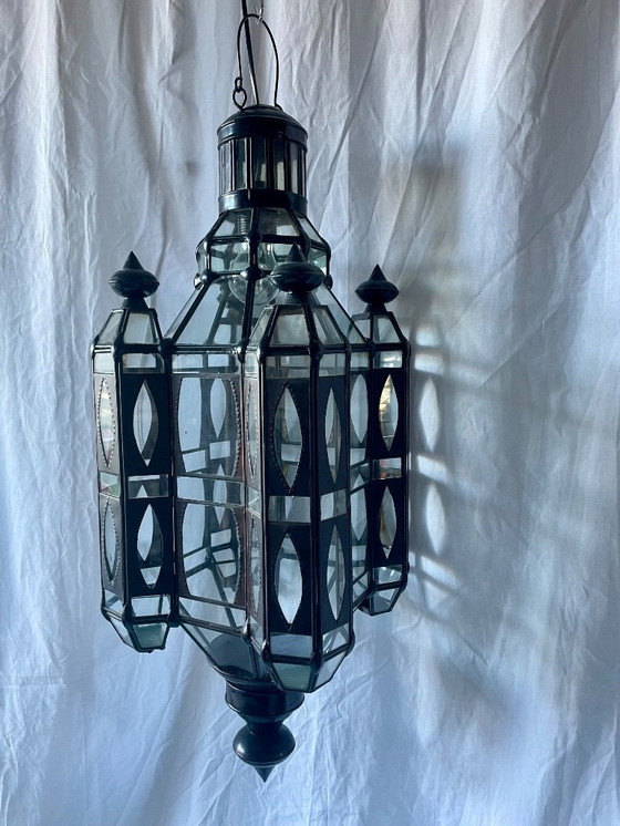 Image 1 of Marokkanische Pendelleuchte aus Glas und Metall