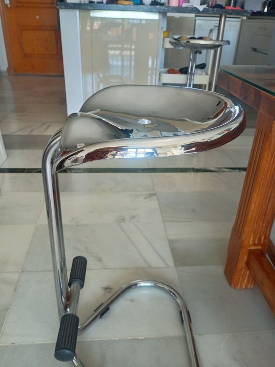 Rodney Kinsman "Tractor" Stool - 70s Vintage Chrome Design, Metal, Silver (photo 3 of 5)