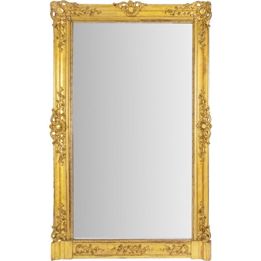 Vintage trumeau in wood and gilded stucco