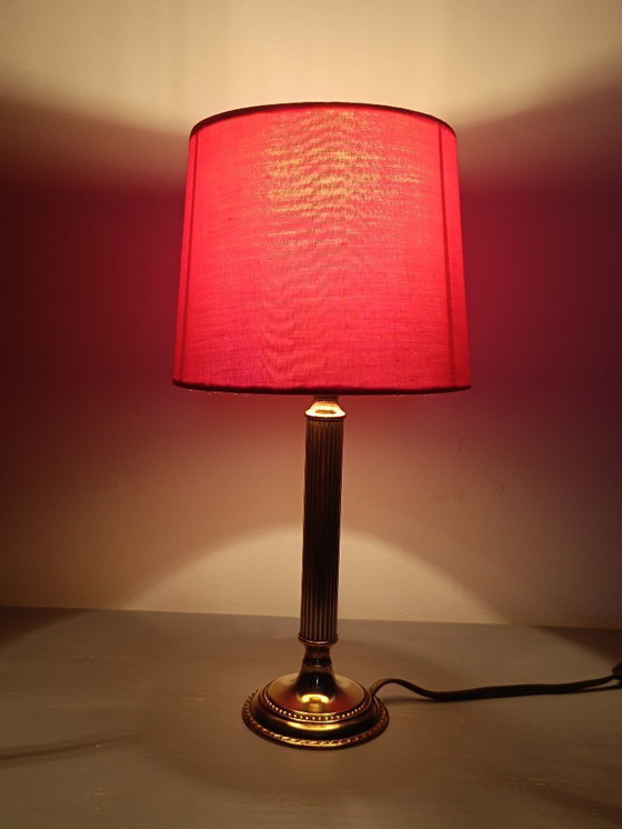 Image 1 of Art Nouveau lamp in verguld messing